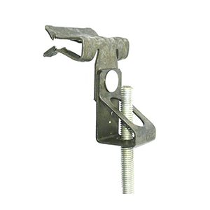 Fixation poutrelle métallique pour plafond suspendu.